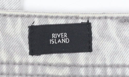 River Island Men's Grey Straight Leg Denim Jeans 32S