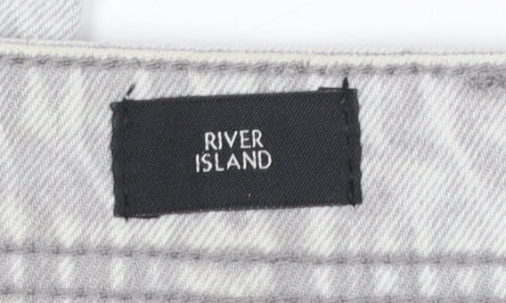 River Island Men's Grey Straight Leg Denim Jeans 32S