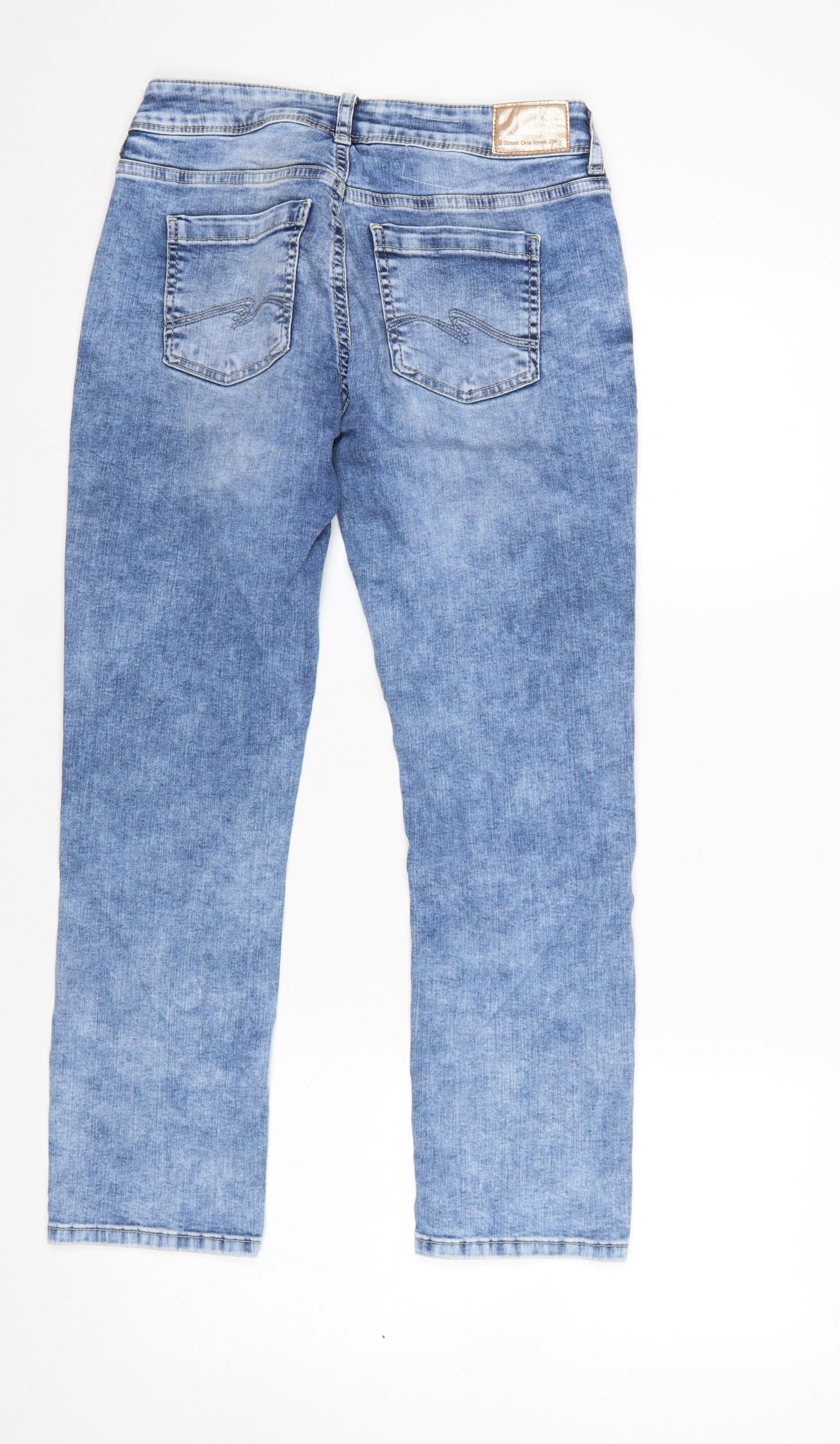 Street One Women's Blue Straight Leg Stretch Jeans Size 26