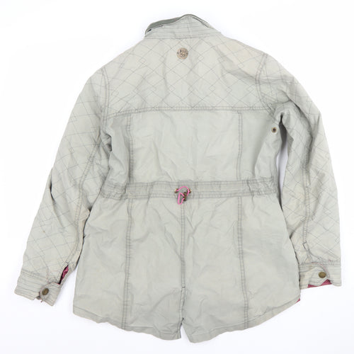 Jack Wills Womens Beige Quilted Mid-Length Outdoor Jacket Size 12