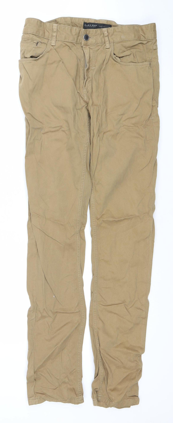 Zara Man Beige Slim Fit Straight Jeans 30in Waist Men’s Casual Denim