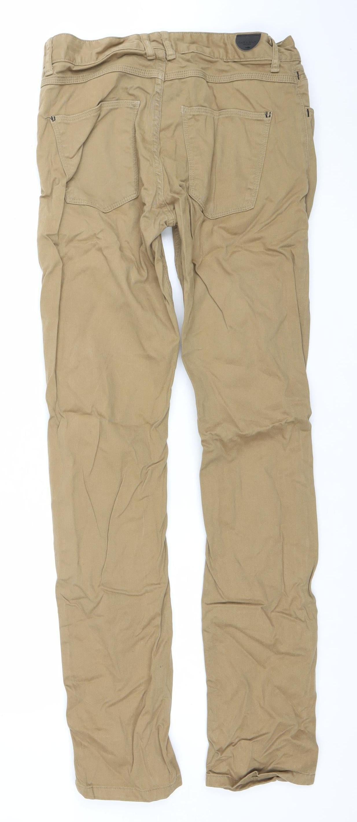 Zara Man Beige Slim Fit Straight Jeans 30in Waist Men’s Casual Denim
