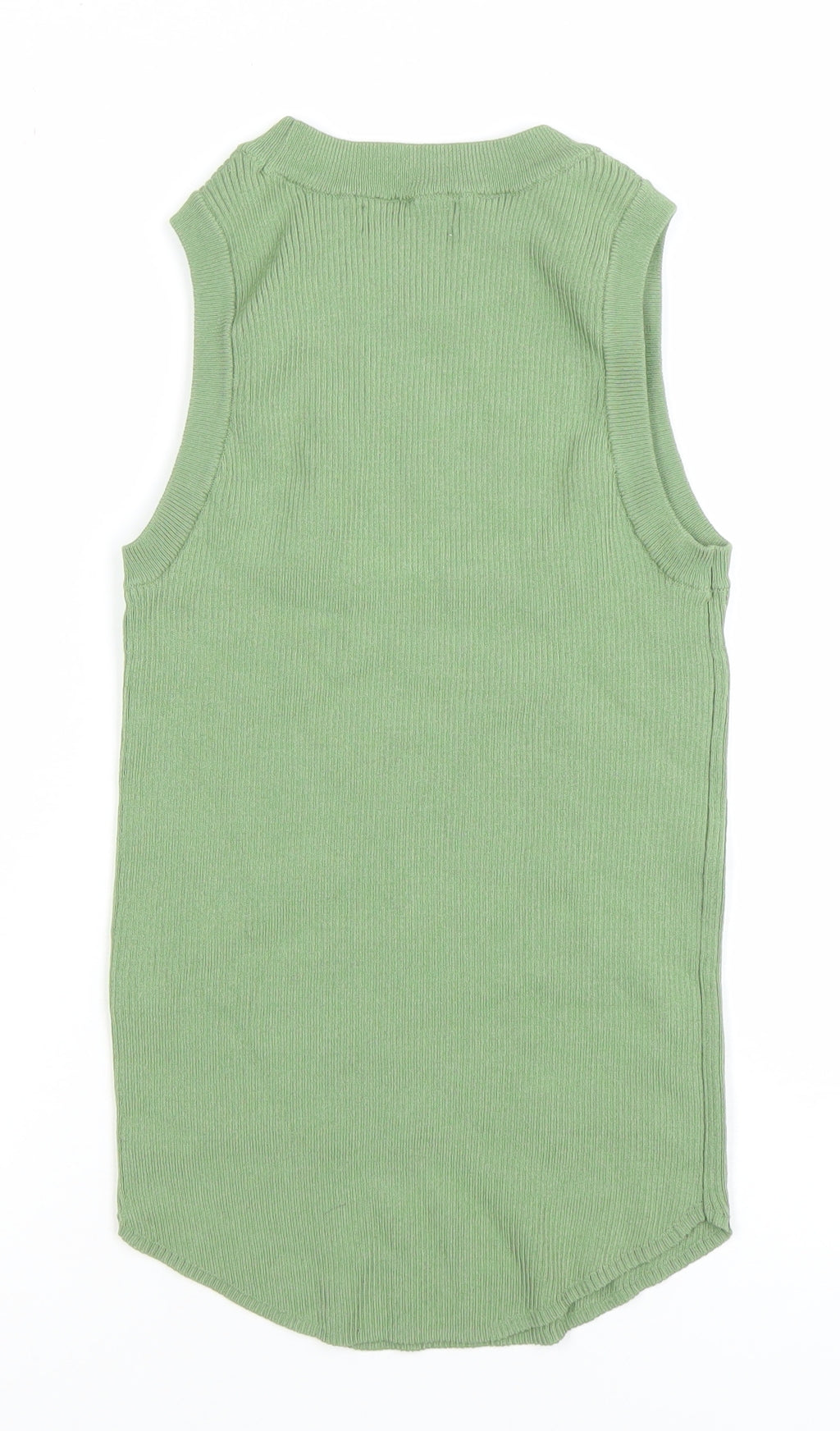 Gallery Women's Green Ribbed Knit Sleeveless Tank Top XS