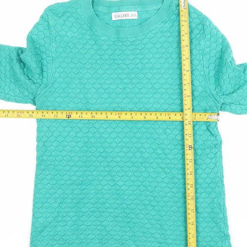 Gallery Women's Green Crew Neck Knit Pullover Jumper XS