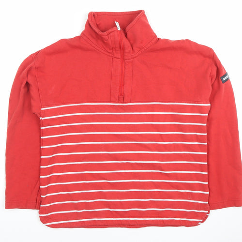 Regatta Great Outdoors Women Red Striped 1/2 Zip Pullover Sweatshirt Size 12