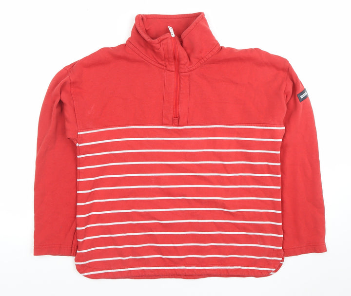 Regatta Great Outdoors Women Red Striped 1/2 Zip Pullover Sweatshirt Size 12