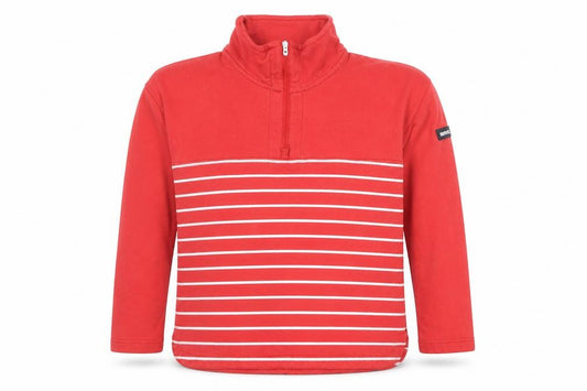 Front view of Regatta Great Outdoors Women Red Striped 1/2 Zip Pullover Sweatshirt, size 12