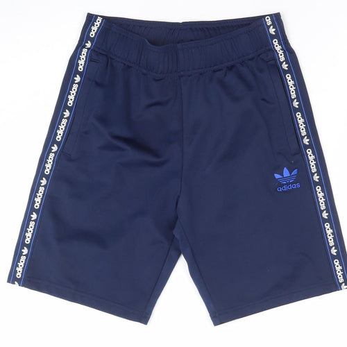 Adidas Boys Blue Athletic Shorts 13-14 Years Recycled Polyester Activewear