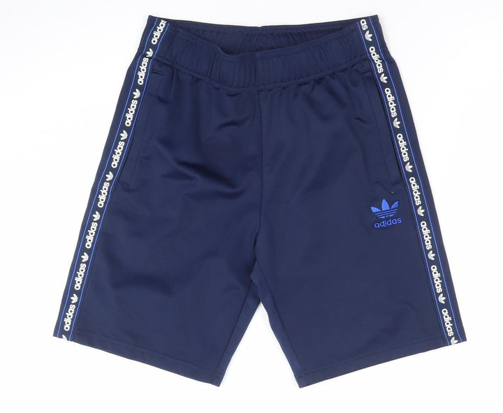 Adidas Boys Blue Athletic Shorts 13-14 Years Recycled Polyester Activewear