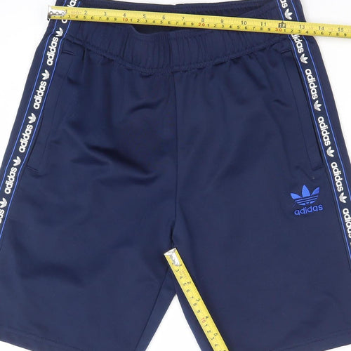Adidas Boys Blue Athletic Shorts 13-14 Years Recycled Polyester Activewear