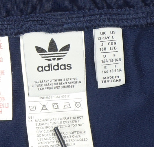 Adidas Boys Blue Athletic Shorts 13-14 Years Recycled Polyester Activewear