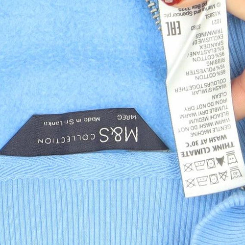 Marks and Spencer Women Blue Size 14 T-Shirt Dress with Zip Neck