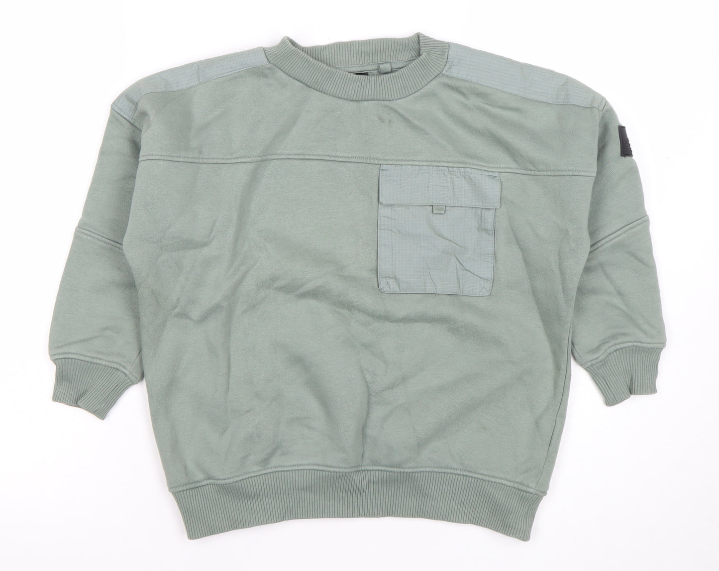 Next Boys Green Pullover Sweatshirt 7 Years Cotton Blend Casual Top