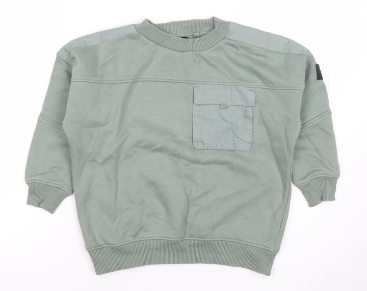 Next Boys Green Pullover Sweatshirt 7 Years Cotton Blend Casual Top