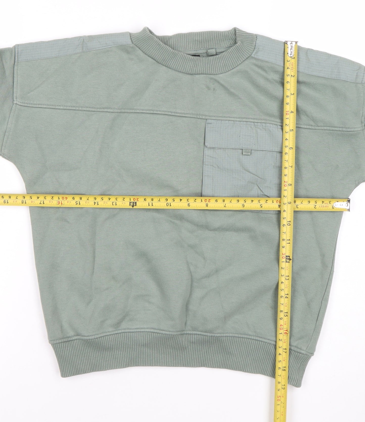 Next Boys Green Pullover Sweatshirt 7 Years Cotton Blend Casual Top