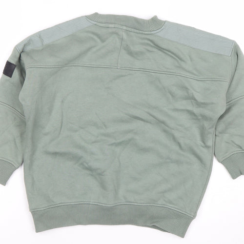 Next Boys Green Pullover Sweatshirt 7 Years Cotton Blend Casual Top