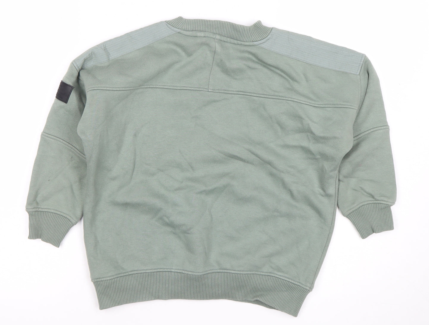 Next Boys Green Pullover Sweatshirt 7 Years Cotton Blend Casual Top
