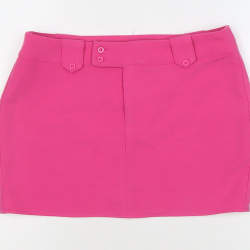 PrettyLittleThing Women’s Pink High Rise Stretch Mini Skirt Size 8