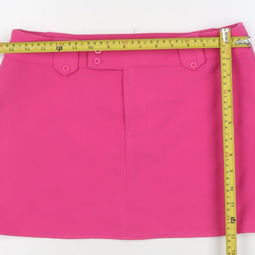 PrettyLittleThing Women’s Pink High Rise Stretch Mini Skirt Size 8