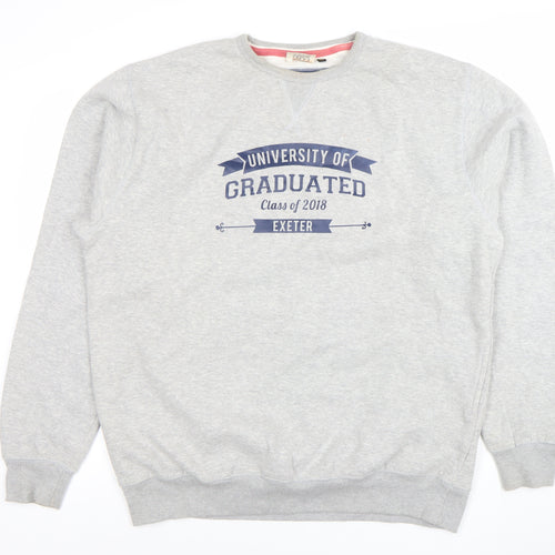 Cotton Ridge Men's Grey XL Crew Neck University Graphic Sweatshirt