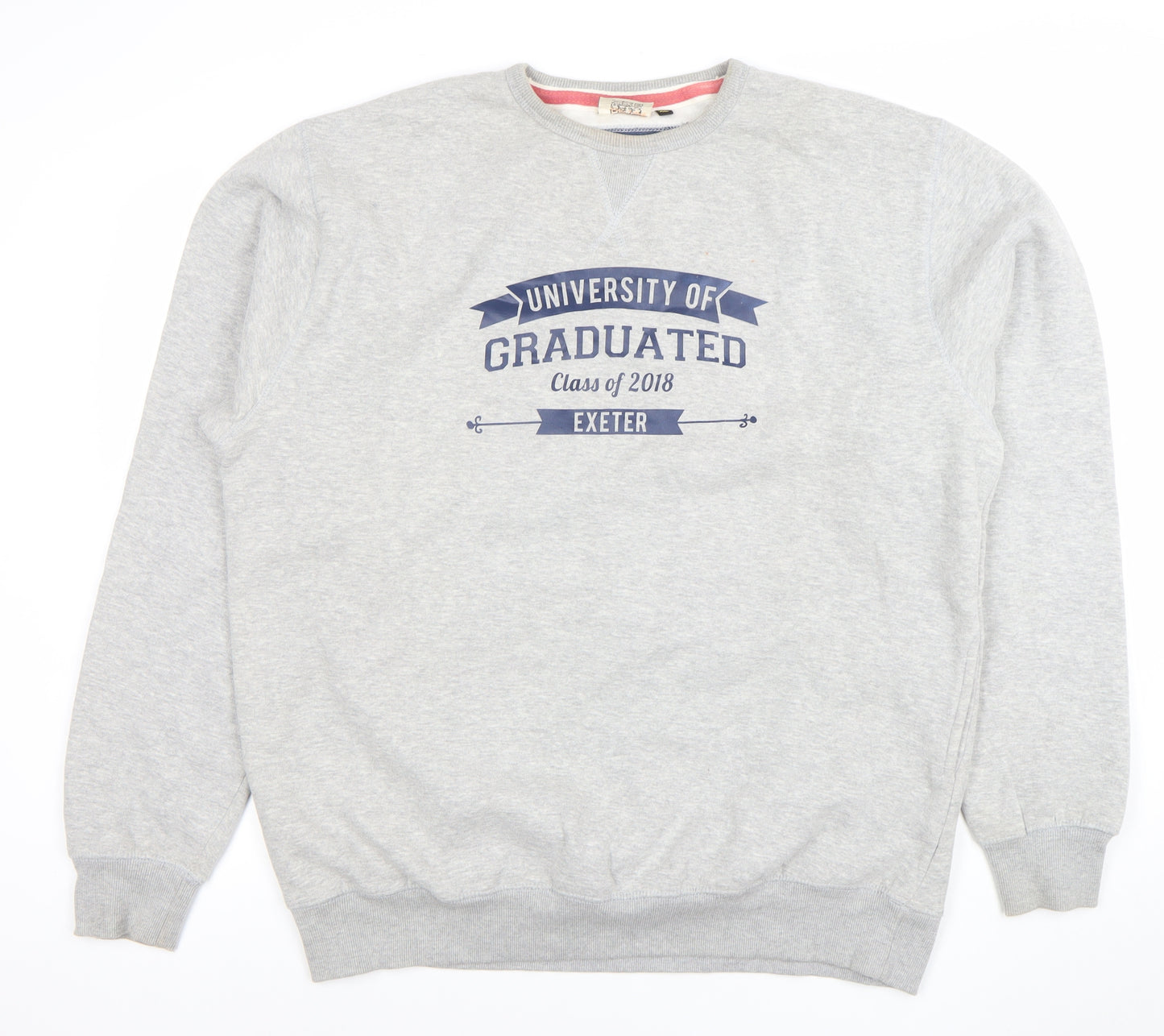 Cotton Ridge Men's Grey XL Crew Neck University Graphic Sweatshirt