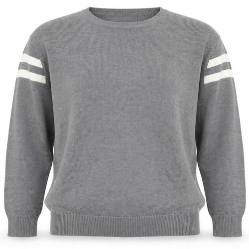 Pull&Bear Women Grey Crew Neck Long Sleeve Pullover Jumper Size 12