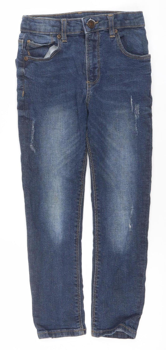 River Island Girls Blue Skinny Jeans Age 7Y Stretch Denim