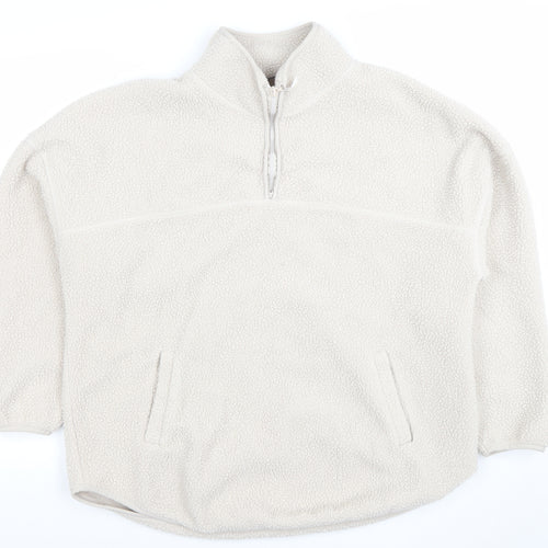 Dunnes Stores Women Beige 1/2 Zip Fleece Sweatshirt Medium