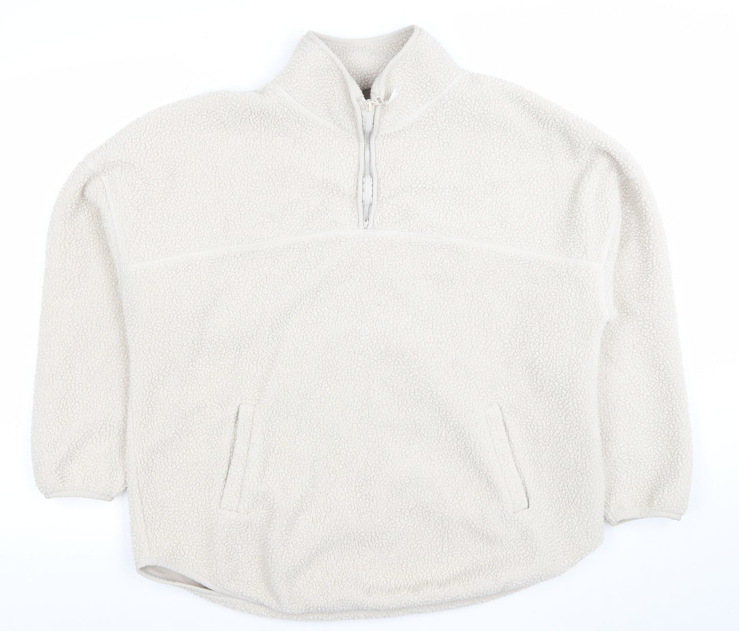 Dunnes Stores Women Beige 1/2 Zip Fleece Sweatshirt Medium