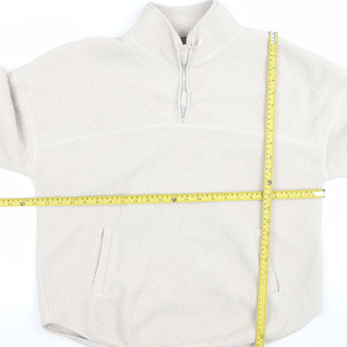 Dunnes Stores Women Beige 1/2 Zip Fleece Sweatshirt Medium
