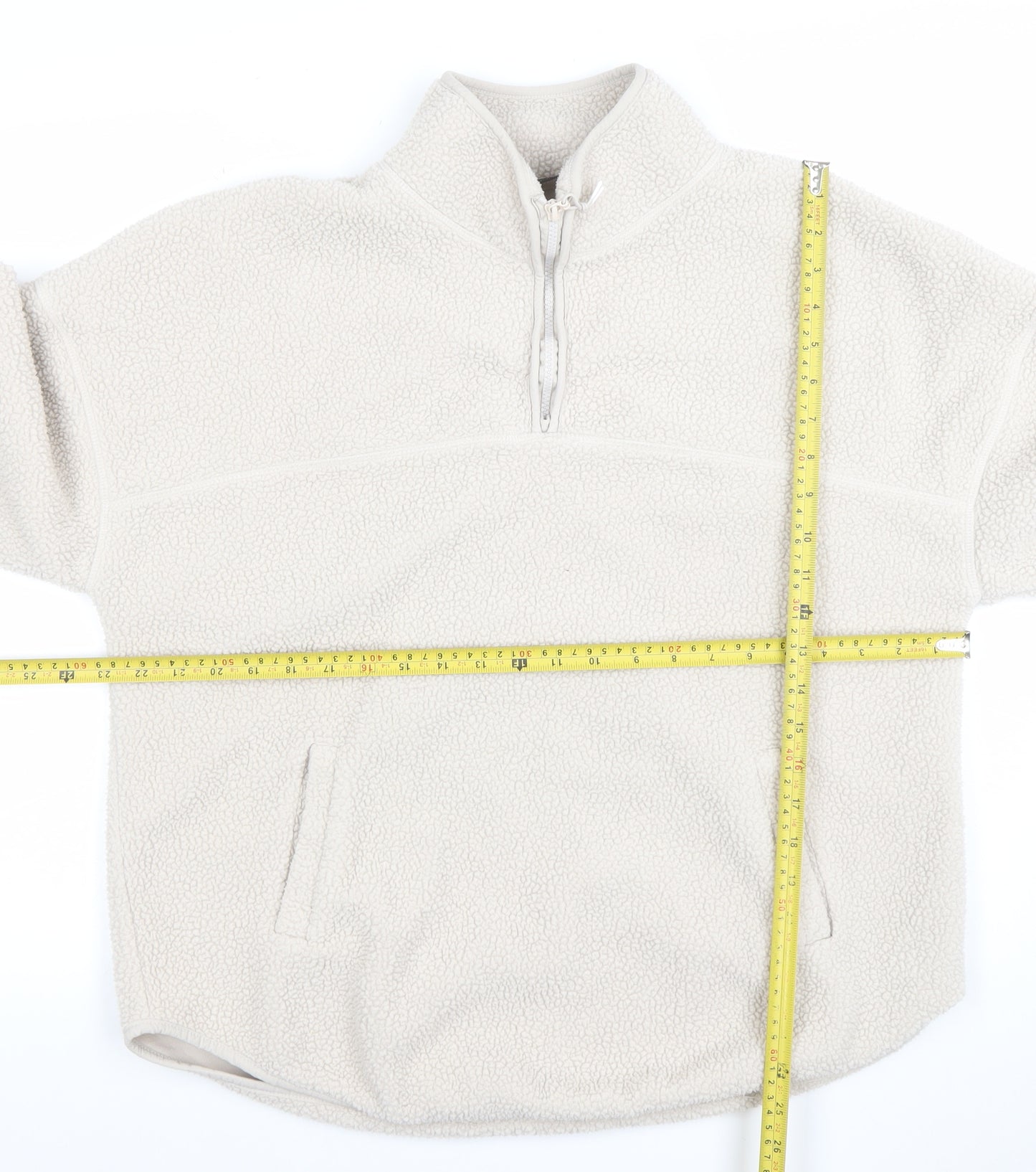 Dunnes Stores Women Beige 1/2 Zip Fleece Sweatshirt Medium