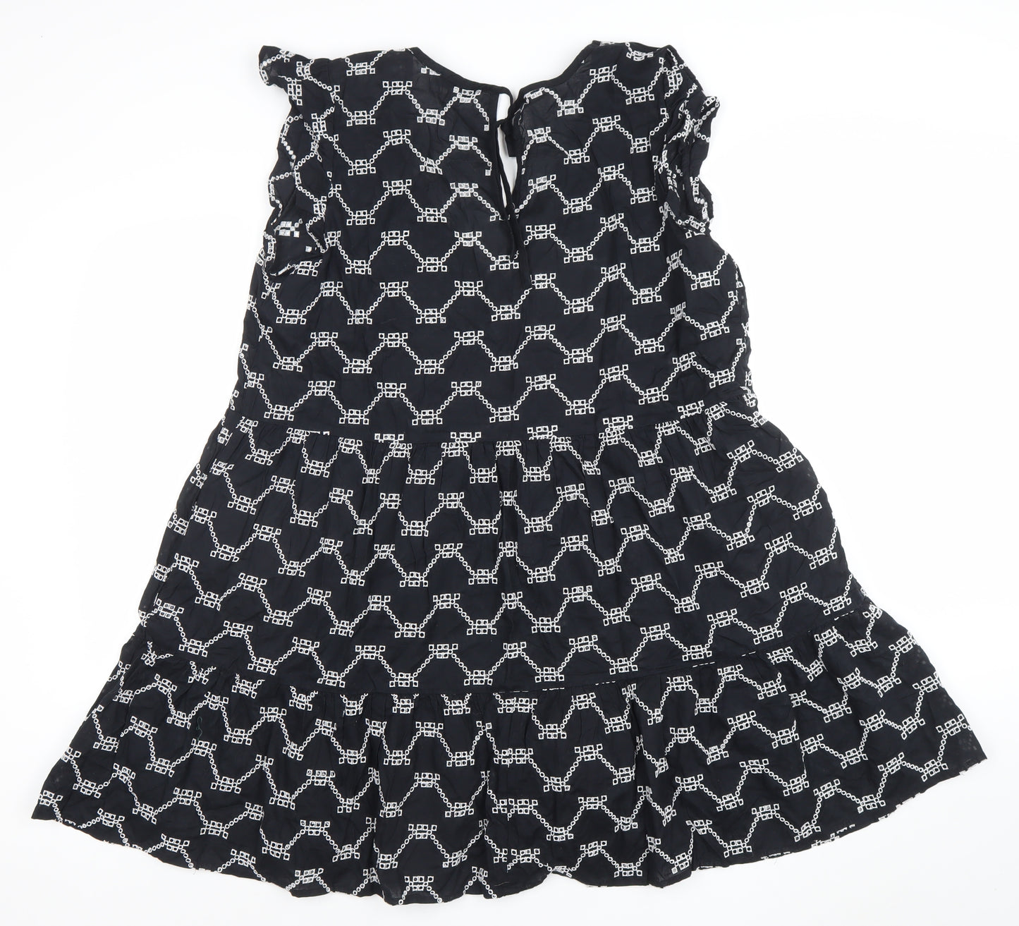 Marks and Spencer Women Black Size 14 Embroidered A-Line Dress