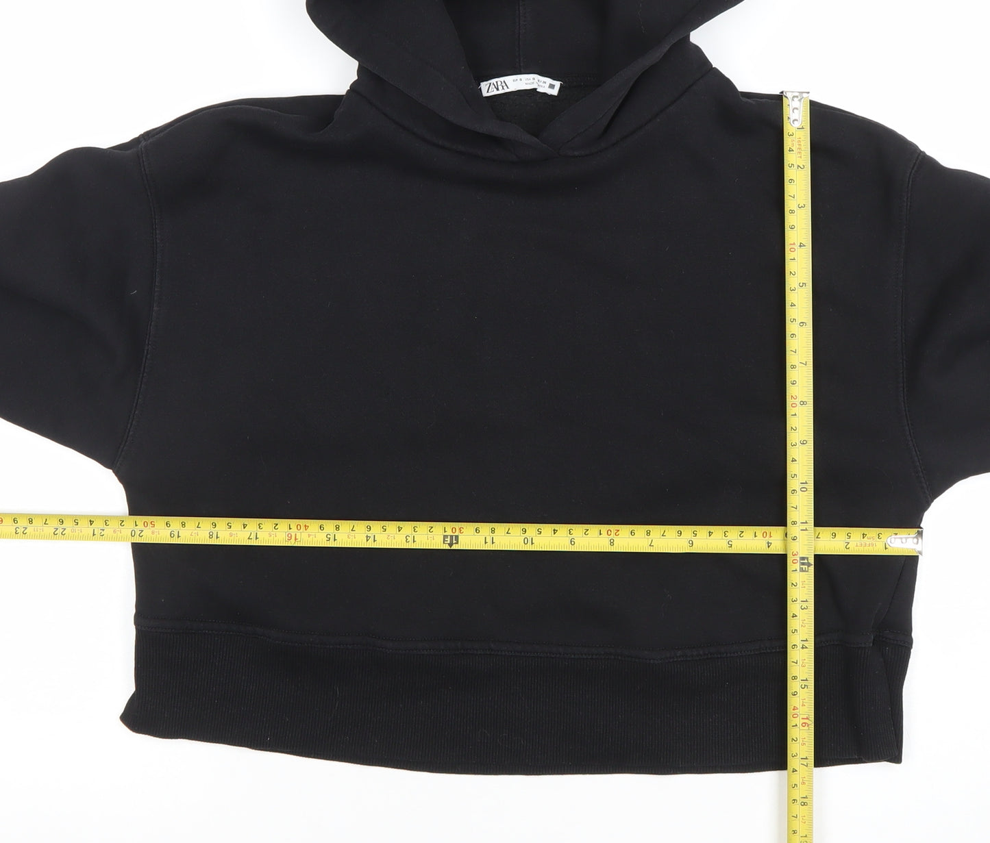 Zara Women's Black Small Pullover Hoodie Sweatshirt