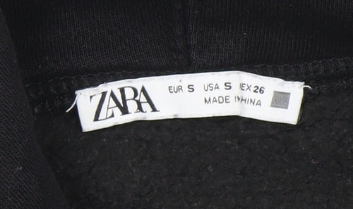 Zara Women's Black Small Pullover Hoodie Sweatshirt