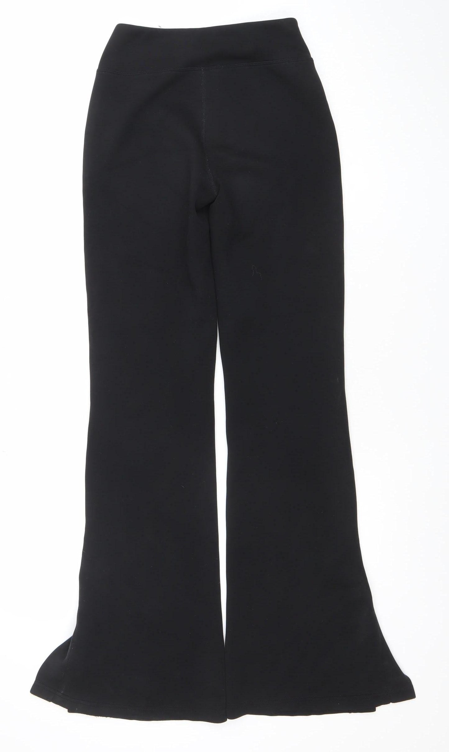 Stradivarius Women Black XS Flared Stretch Trousers