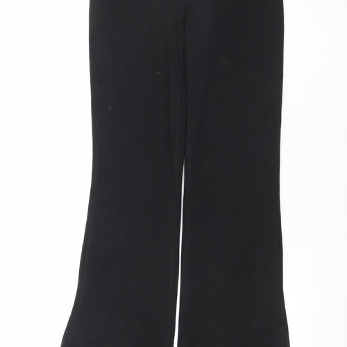Stradivarius Women Black XS Flared Stretch Trousers