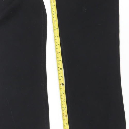 Stradivarius Women Black XS Flared Stretch Trousers