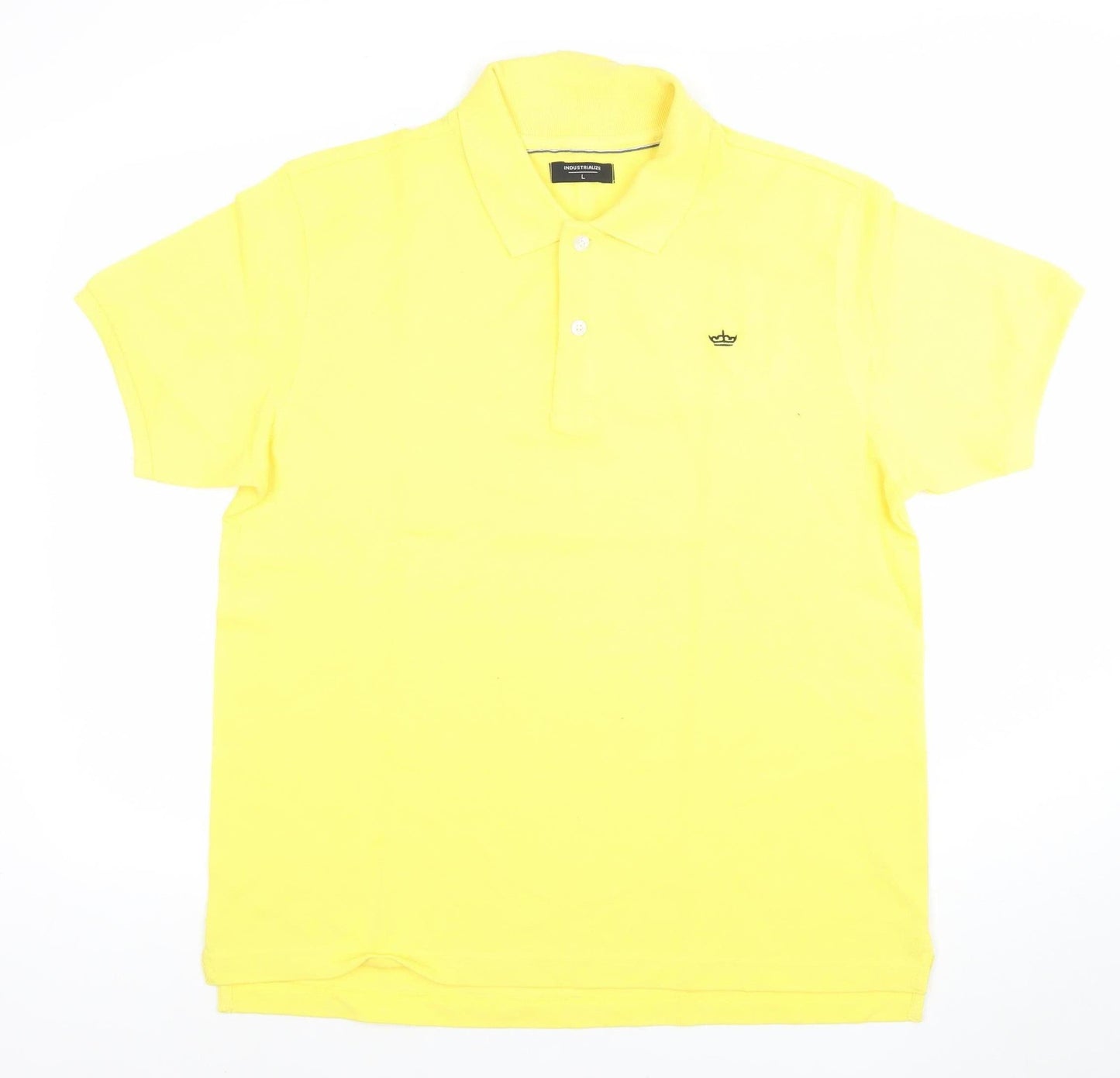 Industrialize Men's Yellow Cotton Polo Shirt Size L Classic Fit