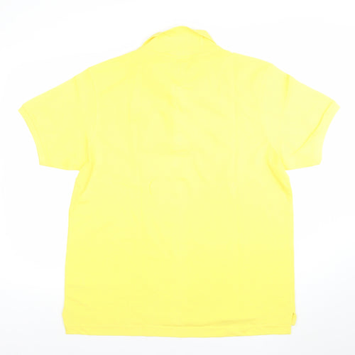Industrialize Men's Yellow Cotton Polo Shirt Size L Classic Fit