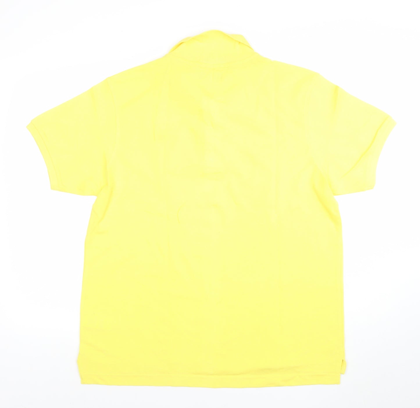 Industrialize Men's Yellow Cotton Polo Shirt Size L Classic Fit
