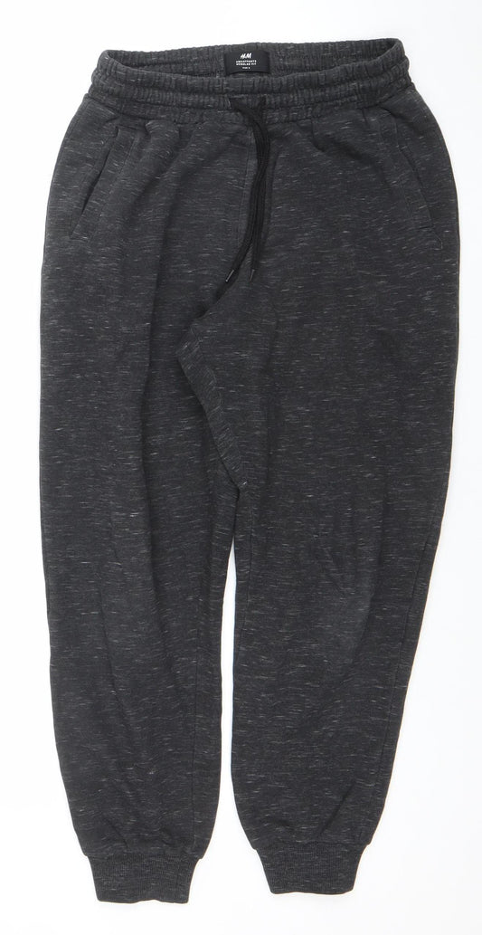 H&M Men's Black Regular Fit Sweatpants Joggers Size S