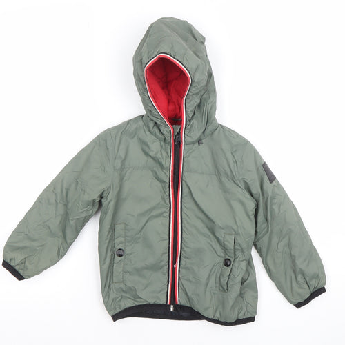 Replay Boys Green Hooded Puffer Jacket 18 Months Lined Winter Coat