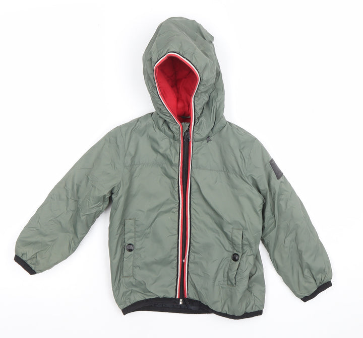 Replay Boys Green Hooded Puffer Jacket 18 Months Lined Winter Coat