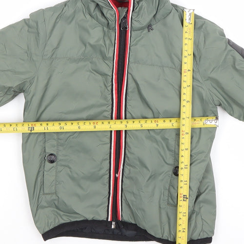 Replay Boys Green Hooded Puffer Jacket 18 Months Lined Winter Coat