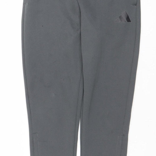 adidas Boys Grey 7-8 Years Athletic Activewear Training Joggers