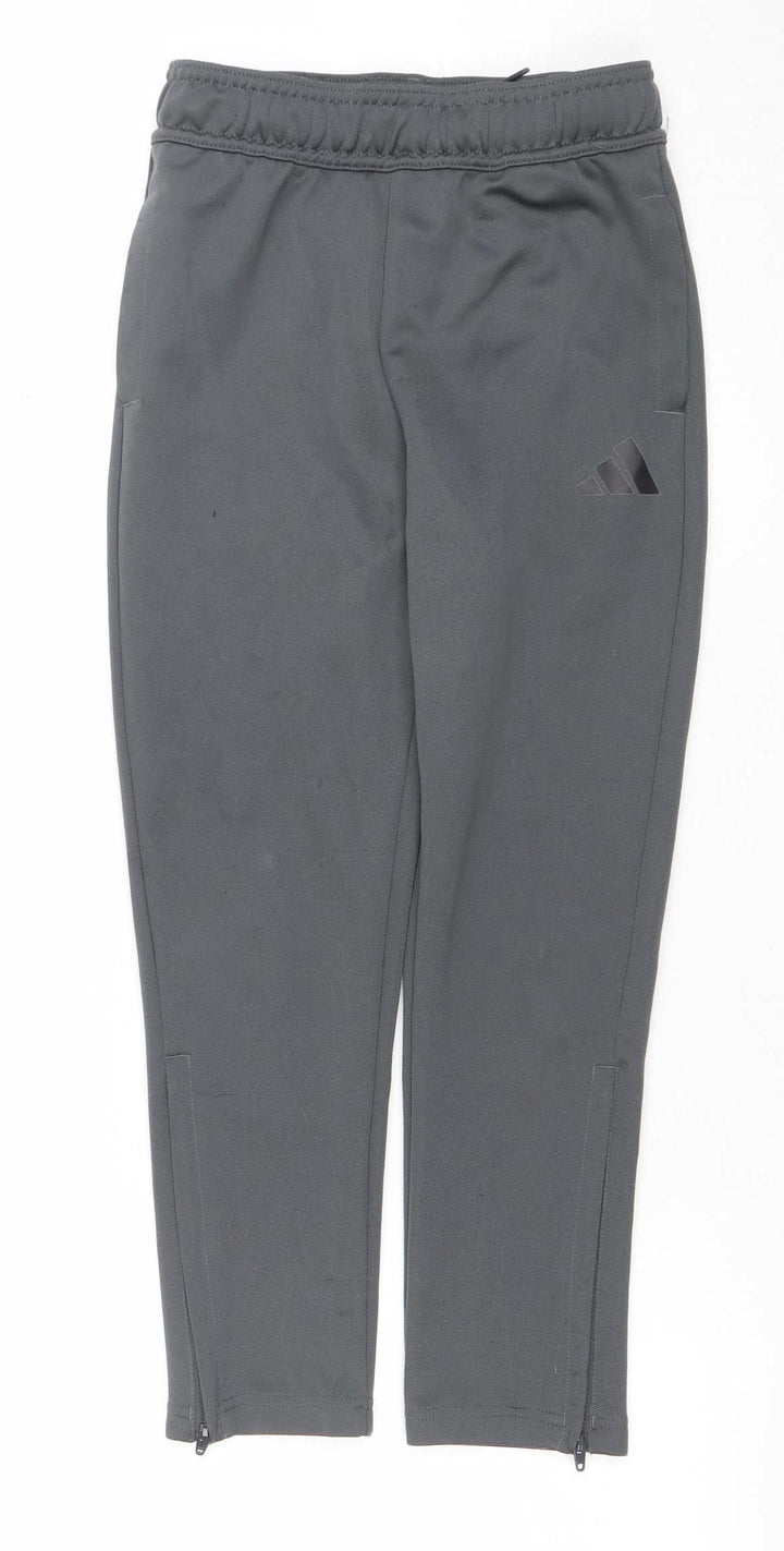 adidas Boys Grey 7-8 Years Athletic Activewear Training Joggers