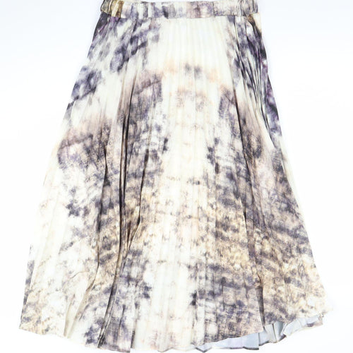 Topshop Womens Multicoloured Pleated Midi Skirt Size 10