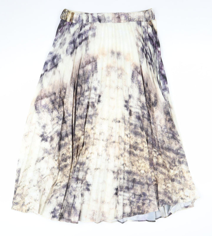 Topshop Womens Multicoloured Pleated Midi Skirt Size 10