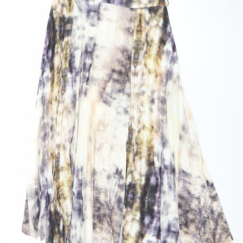 Topshop Womens Multicoloured Pleated Midi Skirt Size 10