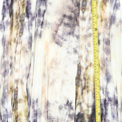 Topshop Womens Multicoloured Pleated Midi Skirt Size 10